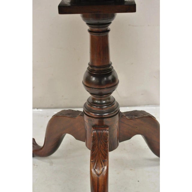 Antique Georgian Chippendale Pie Crust Mahogany Ball and Claw Tilt Top Table For Sale In Philadelphia - Image 6 of 12