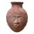 Mid 20th Century Primitive Handmade Sun Moon Faced Terra Cotta Clay Vase/Pot For Sale