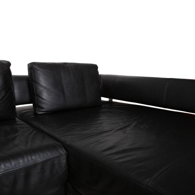 Brand Face Corner Sofa in Black Leather from Ewald Schillig For Sale - Image 5 of 18