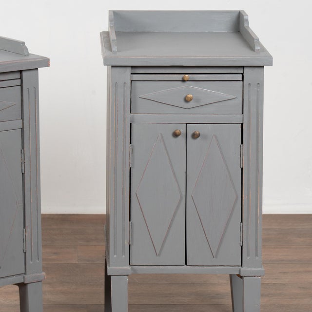 Pair of 20th Century Swedish Gray Painted Pine Nightstands For Sale - Image 9 of 12
