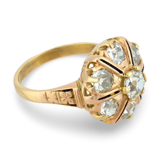 19th Century 19th Century Victorian 2.00 Carat Old European Cut Diamond 14k Yellow Gold Ring, Size 6.5 For Sale - Image 5 of 6