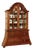 Italian Solid Walnut Bombe Display Cabinet With Beveled Glass Doors For Sale