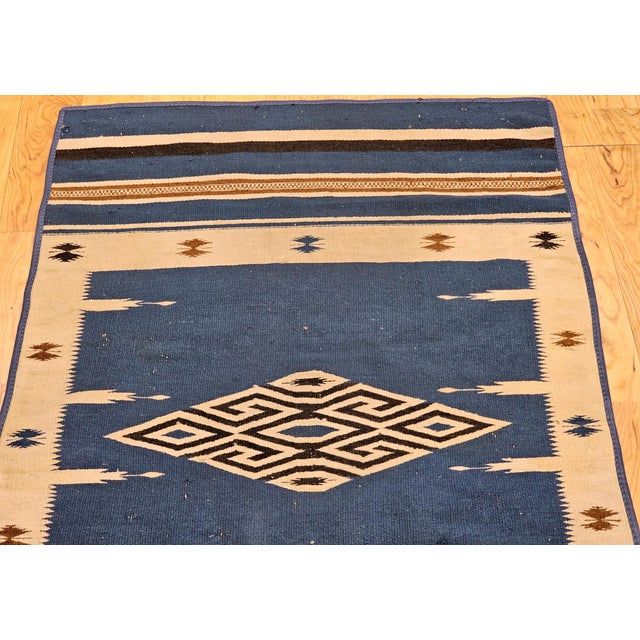 Mexican Early 20th Century Saltillo Serape Kilim Rug For Sale - Image 3 of 9