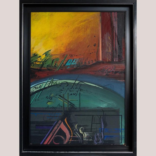 Jaume Genovart, Abstract Geometric Composition, 1980s, Oil on Board For Sale - Image 3 of 6