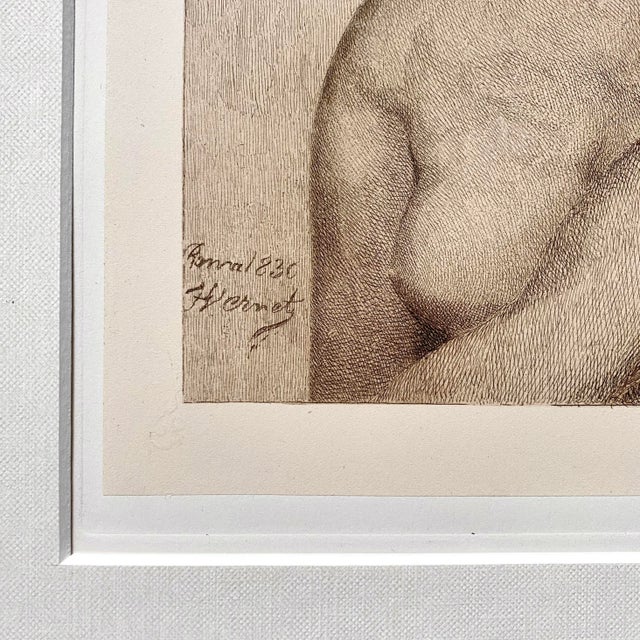 1889 Study of Olympus Pelissier for Judith Horace Vernet (After) Etching Signed Stephen James Ferris, Framed For Sale - Image 4 of 5