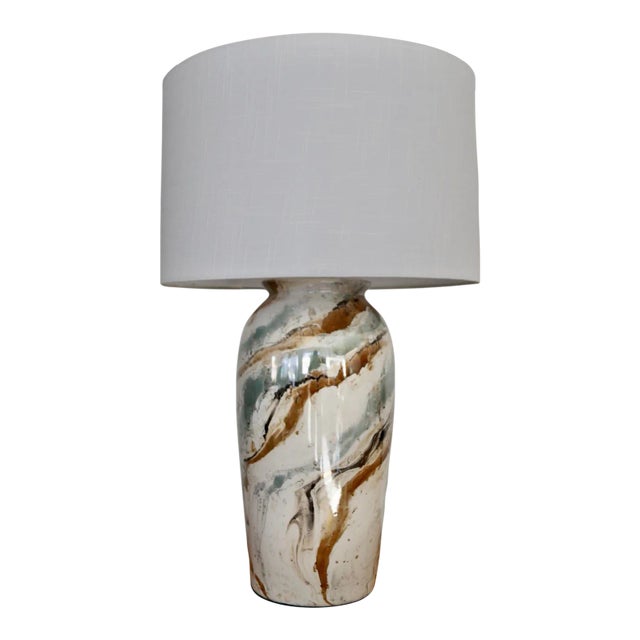 1970's Mid-Century Modern Glazed Ceramic Table Lamp For Sale