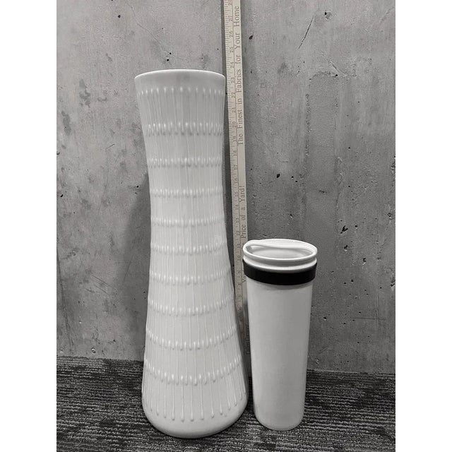 Hutscheneruther Vintage Hutschenreuther Floor Vase with Original Water Insert Attributed to Hans Achtziger For Sale - Image 4 of 11