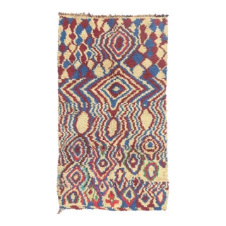 Vintage Azilal Boucherouite Moroccan Rug, 04'07 X 08'02 For Sale