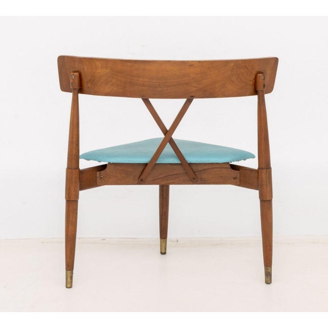 Wood American Mid-Century Modern Corner Chair For Sale - Image 7 of 8