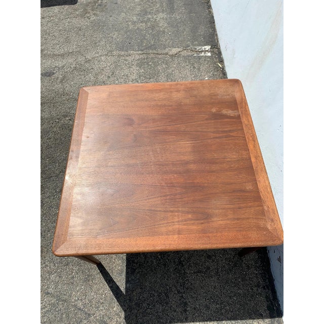 Mid Century Modern Square Wood Coffee Table Vintage Accent For Sale - Image 4 of 9