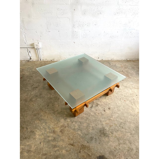 1970s Mid Century Modern Italian Glass Top Coffee Table For Sale - Image 5 of 10