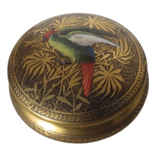 Limoge Porcelain Gilt Vanity Box For Sale