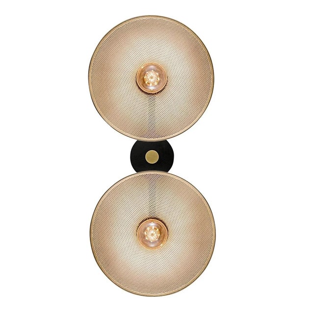 Shallow Perforated Metal Coolie Shades Are Supported By Detailed Knurled Lampholder Covers. Priced With And Comes Complete...