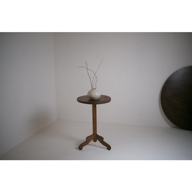 Wood Vintage French Vernacular Pedestal Table, 1920s For Sale - Image 7 of 11