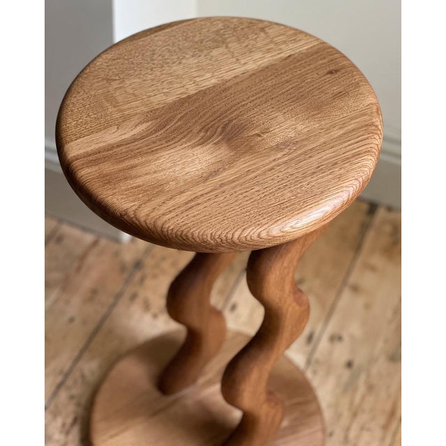 Contemporary Sunday Side Table in Oak by Fosfeen For Sale - Image 3 of 6