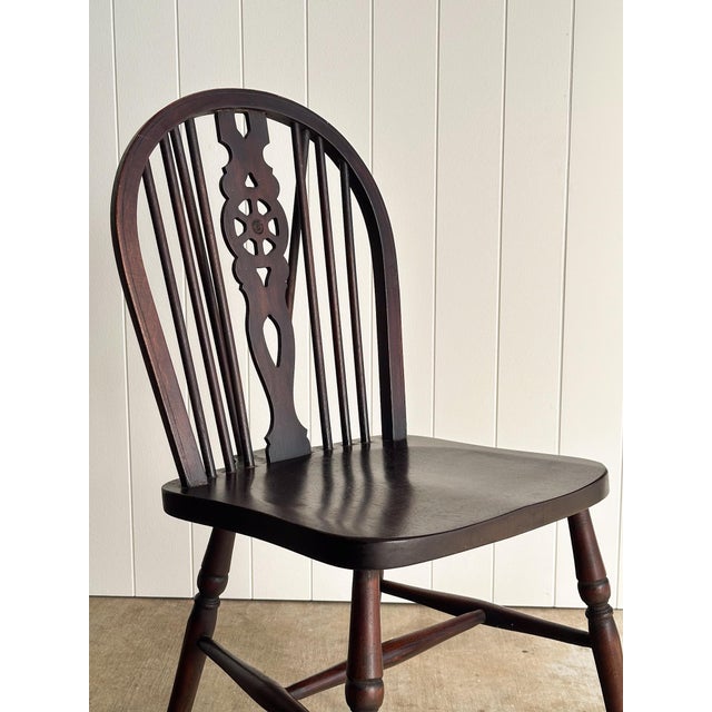 Black Antique English Windsor Dining Chairs, Set of 4 For Sale - Image 8 of 18