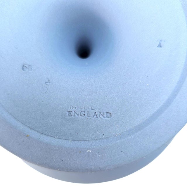 Wedgwood Blue Jasperware Grapevine Pedestal Compote Dish England Classical Relief 6" For Sale - Image 13 of 14