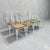 An exceptional set of 8 vintage cast aluminum Dining/patio chairs. Sanded with fresh coat gloss white paint. Newly...
