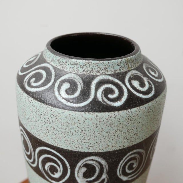 Mid-Century West German Green Ceramic Vase For Sale - Image 4 of 10