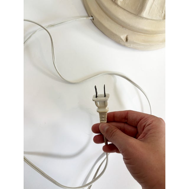 1980s Palm Beach Hollywood Regency Plaster Floor Lamp With Palm Leaf Motif For Sale - Image 12 of 12