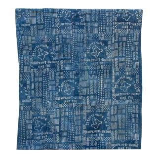 Handmade Dyed Mud Cloth Throw For Sale