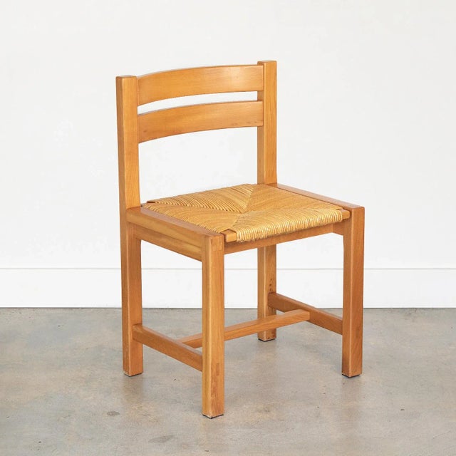 French 1950s French Wood and Woven Chairs by Maison Regain, Set of 4 For Sale - Image 3 of 11