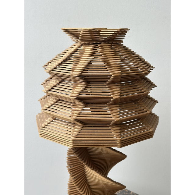 Wood Vintage Folk Art Popsicle Stick Table Lamp, Circa 1970s For Sale - Image 7 of 18