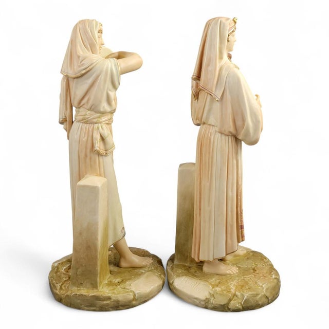 Egyptian Musicians by James Hadley for Royal Worcester, 1893, Set of 2 For Sale - Image 6 of 15