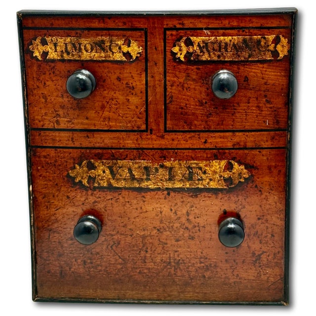 Authentic Antique Mahogany Apothecary Shop Medicinal Drawer Front Now for Wall Decoration - Very Early 19th Century For Sale In Boston - Image 6 of 18