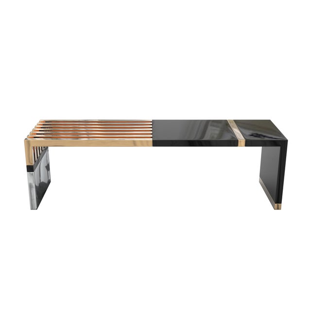 "Stabilità" Bench with Bronze and Stainless Steel, Hand Crafted Bizimyer Furniture. Unmatched. Unrivalled. Designed by...