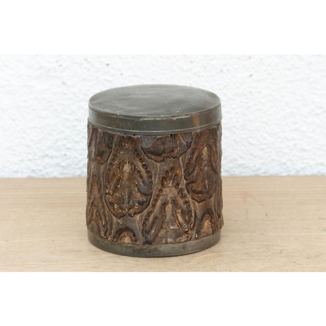 Mid 20th Century Small Antique Chinese Pewter Tea Canister For Sale - Image 5 of 6