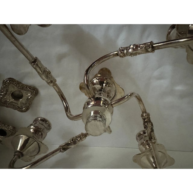 Art Deco Antique 19th Century Sheffield Silver Co. Candelabrum, Circa 1877 For Sale - Image 3 of 11