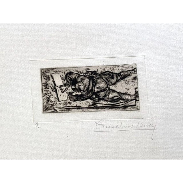 Military 1917 is a beautiful print in etching technique, realized by Anselmo Bucci (1887-1955). Hand signed. Numbered...