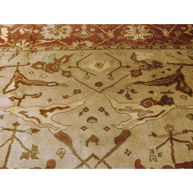 Beige 1990s Vintage Handmade Rug in Oushak Style. 8'10"x 11'10" For Sale - Image 8 of 12