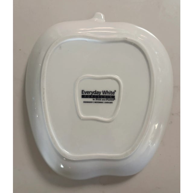 White Fitz and Floyd White Porcelain Apple Dish For Sale - Image 8 of 10