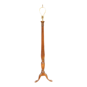 Early 19th Century English Carved Bedpost Made Into a Floor Lamp