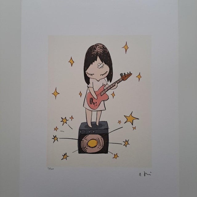 Pop Art After Nara Yoshitomo, Guitar Girl, 1990s, Limited Edition Lithograph For Sale - Image 3 of 10