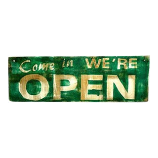 Vintage Style Hand Made Double Sided Wooden Sign For Sale