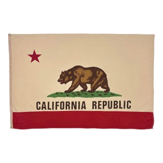 Large Vintage Cotton California Republic Flag For Sale