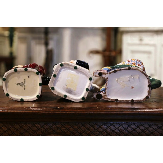 19th Century English and French Majolica Figural Pitchers, Set of 3 For Sale - Image 11 of 13