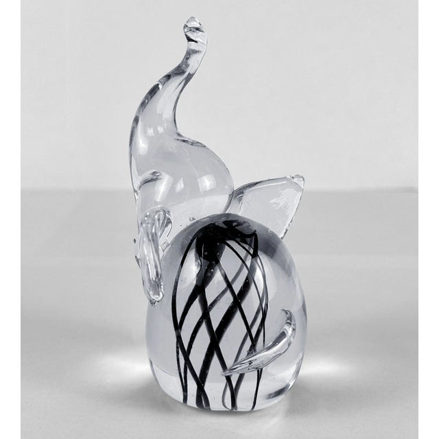 Mid 20th Century Vintage Italian Murano Sommerso Art Glass Elephant Sculpture For Sale - Image 5 of 6