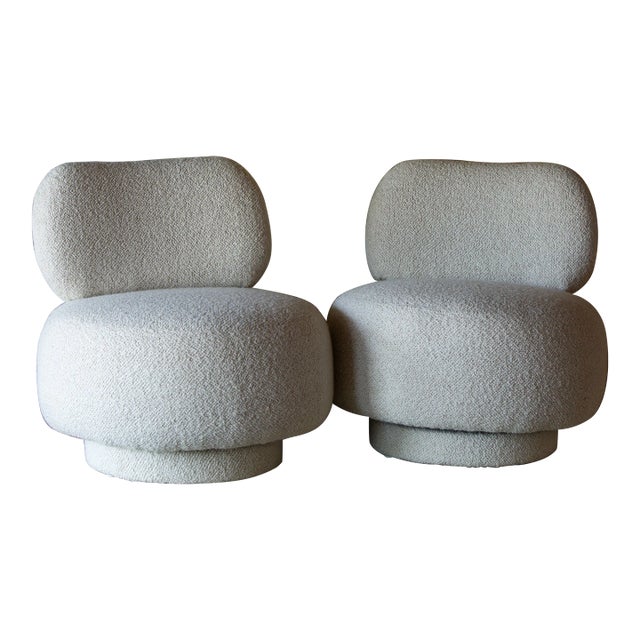 Mid 20th Century Vintage Swivel Chairs- a Pair For Sale