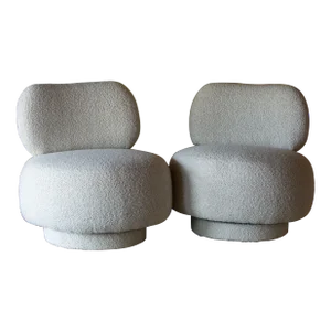 Mid 20th Century Vintage Swivel Chairs- a Pair