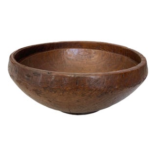 Large Rustic Teak Wood Bowl For Sale