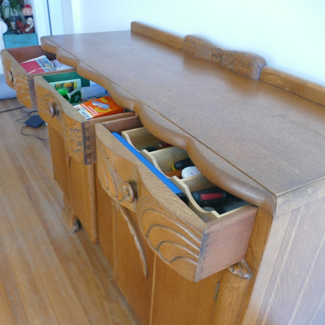 Mid 20th Century Art Deco Oak Buffet For Sale - Image 5 of 8