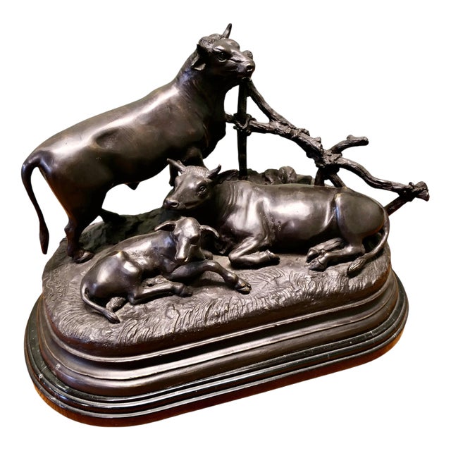 After Jules Moigniez, The Bovine Family, Bronze For Sale