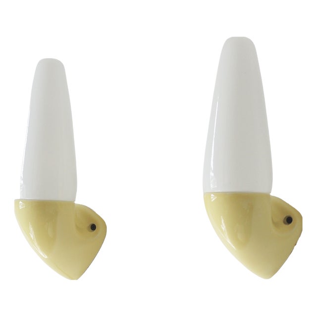 Yellow Ceramic Model 6035 Lamps by Stig Carlsson for Ifö, 1960s, Set of 2 For Sale