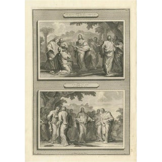 Pieter Mortier, Healing of a Possessed Man and Calling of the Apostles, 1700s, Paper For Sale