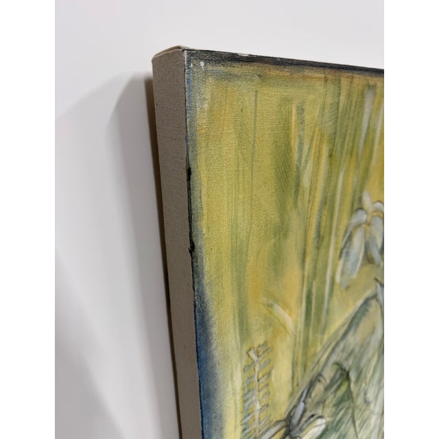 2000 - 2009 2007, Backyard Series V, Contemporary Abstract Expressionist Landscape, Acrylic Paint and Charcoal on Canvas, Artist Louise Freshman Brown For Sale - Image 5 of 7