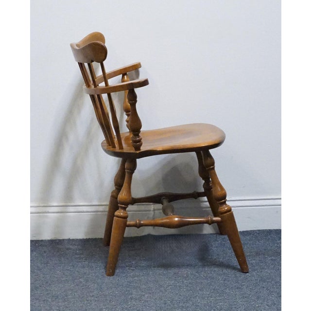 Late 20th Century Ethan Allen Heirloom Nutmeg Maple Colonial Early American Comb Back Dining Chair 10-6040 For Sale - Image 5 of 10